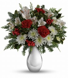 Teleflora's Silver And Snowflakes Bouquet from McIntire Florist in Fulton, Missouri